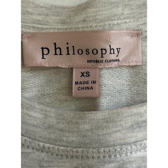Philosophy Republic Clothing XS Gray Pullover Sweatshirt With Red Heart Print - Picture 4 of 9